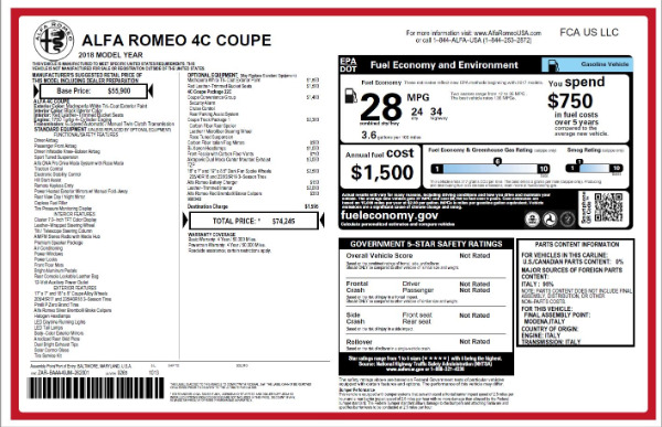New 2018 Alfa Romeo 4C Coupe for sale Sold at Rolls-Royce Motor Cars Greenwich in Greenwich CT 06830 26