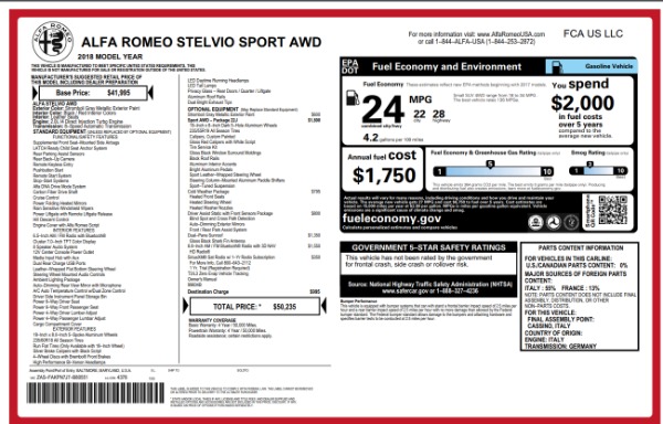New 2018 Alfa Romeo Stelvio Sport Q4 for sale Sold at Rolls-Royce Motor Cars Greenwich in Greenwich CT 06830 26
