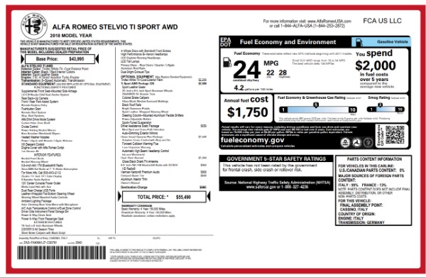New 2018 Alfa Romeo Stelvio Ti Sport Q4 for sale Sold at Rolls-Royce Motor Cars Greenwich in Greenwich CT 06830 26