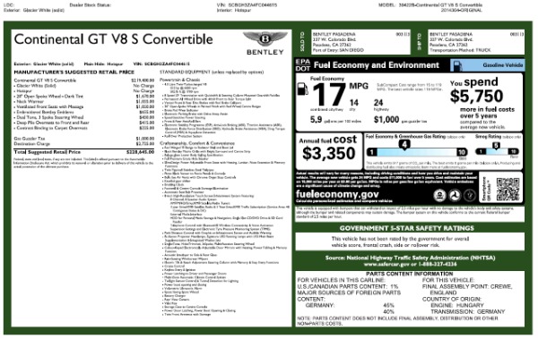 Used 2015 Bentley Continental GT V8 S for sale Sold at Rolls-Royce Motor Cars Greenwich in Greenwich CT 06830 26