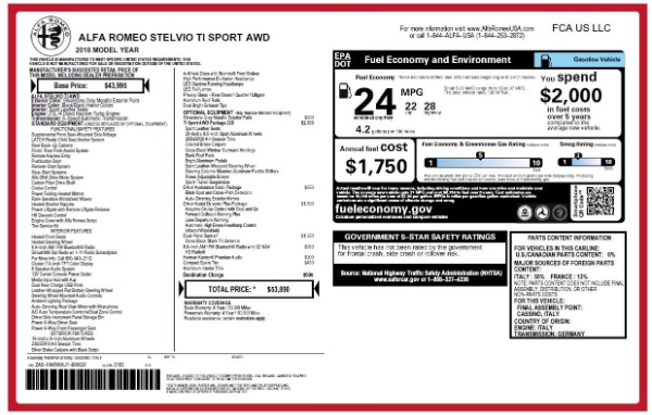New 2018 Alfa Romeo Stelvio Ti Sport Q4 for sale Sold at Rolls-Royce Motor Cars Greenwich in Greenwich CT 06830 26