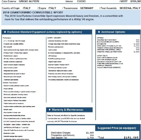 New 2018 Maserati GranTurismo Sport Convertible for sale Sold at Rolls-Royce Motor Cars Greenwich in Greenwich CT 06830 23