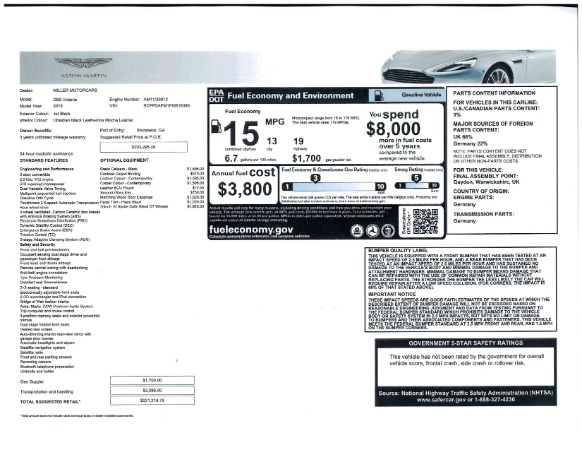 Used 2015 Aston Martin DB9 Volante for sale Sold at Rolls-Royce Motor Cars Greenwich in Greenwich CT 06830 25