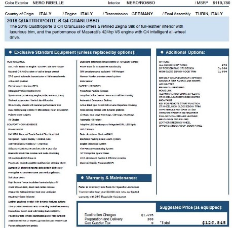 New 2018 Maserati Quattroporte S Q4 GranLusso for sale Sold at Rolls-Royce Motor Cars Greenwich in Greenwich CT 06830 14