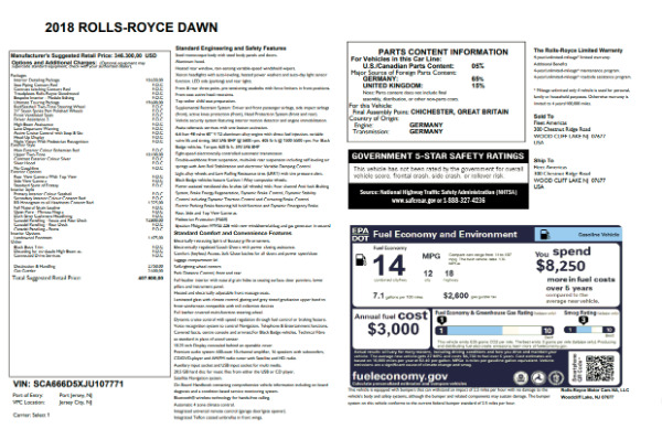 New 2018 Rolls-Royce Dawn for sale Sold at Rolls-Royce Motor Cars Greenwich in Greenwich CT 06830 7