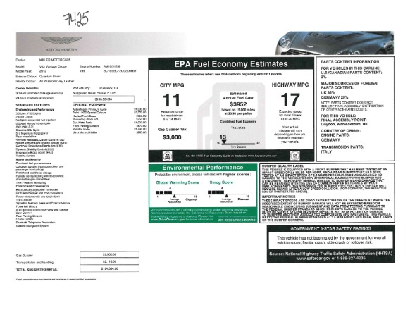 Used 2012 Aston Martin V12 Vantage Coupe for sale Sold at Rolls-Royce Motor Cars Greenwich in Greenwich CT 06830 20