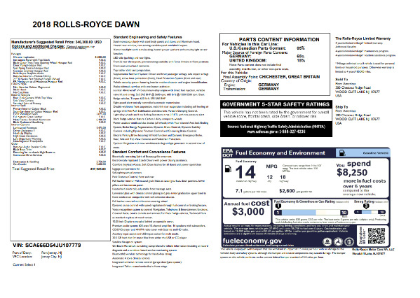 Used 2018 Rolls-Royce Dawn for sale Sold at Rolls-Royce Motor Cars Greenwich in Greenwich CT 06830 9
