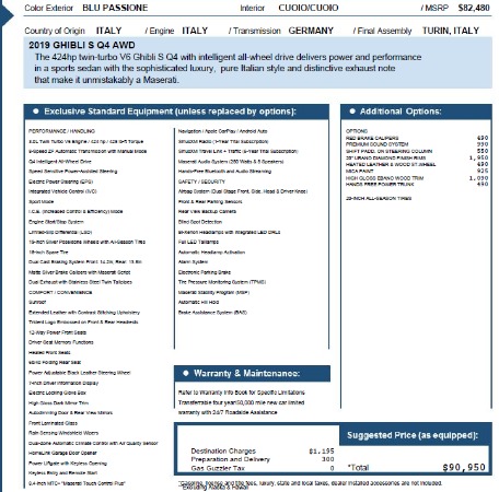 New 2019 Maserati Ghibli S Q4 for sale Sold at Rolls-Royce Motor Cars Greenwich in Greenwich CT 06830 25
