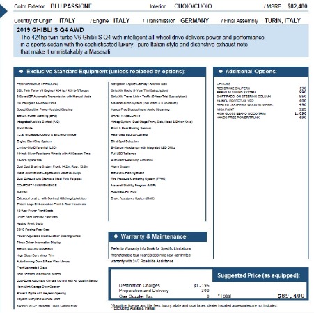 New 2019 Maserati Ghibli S Q4 for sale Sold at Rolls-Royce Motor Cars Greenwich in Greenwich CT 06830 23