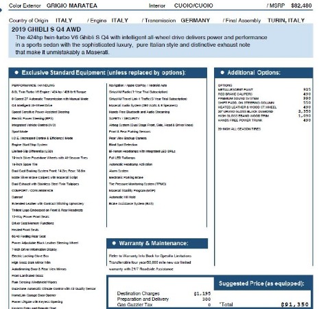 New 2019 Maserati Ghibli S Q4 for sale Sold at Rolls-Royce Motor Cars Greenwich in Greenwich CT 06830 26
