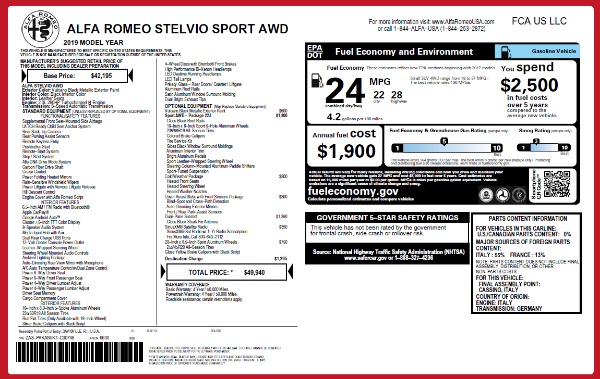 New 2019 Alfa Romeo Stelvio Q4 for sale Sold at Rolls-Royce Motor Cars Greenwich in Greenwich CT 06830 26