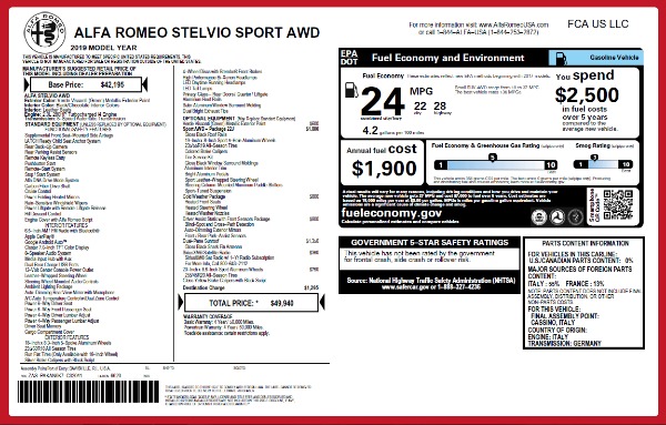 New 2019 Alfa Romeo Stelvio Sport Q4 for sale Sold at Rolls-Royce Motor Cars Greenwich in Greenwich CT 06830 27