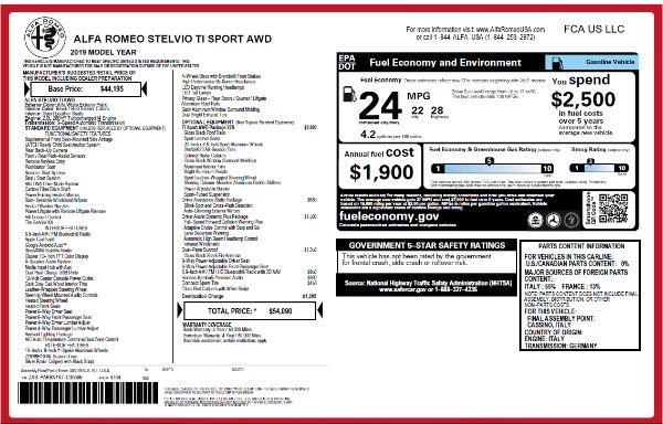 New 2019 Alfa Romeo Stelvio Ti Sport Q4 for sale Sold at Rolls-Royce Motor Cars Greenwich in Greenwich CT 06830 26