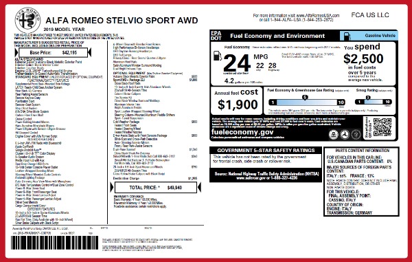 New 2019 Alfa Romeo Stelvio Sport Q4 for sale Sold at Rolls-Royce Motor Cars Greenwich in Greenwich CT 06830 26
