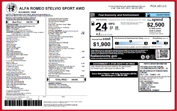 New 2019 Alfa Romeo Stelvio Sport Q4 for sale Sold at Rolls-Royce Motor Cars Greenwich in Greenwich CT 06830 26