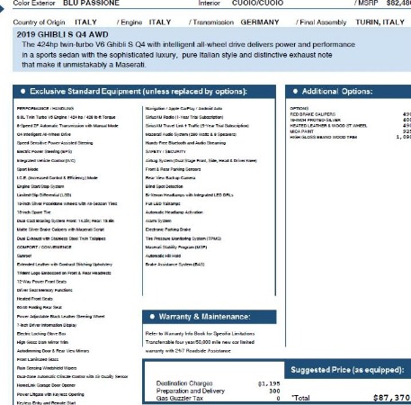 New 2019 Maserati Ghibli S Q4 for sale Sold at Rolls-Royce Motor Cars Greenwich in Greenwich CT 06830 25