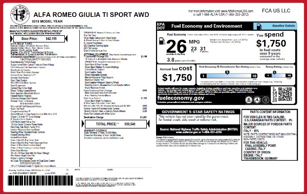 New 2019 Alfa Romeo Giulia Ti Sport Q4 for sale Sold at Rolls-Royce Motor Cars Greenwich in Greenwich CT 06830 26