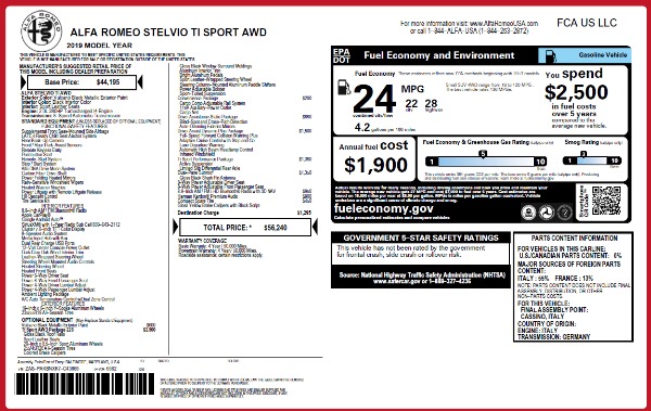 New 2019 Alfa Romeo Stelvio Ti Sport Q4 for sale Sold at Rolls-Royce Motor Cars Greenwich in Greenwich CT 06830 25