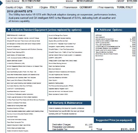 New 2019 Maserati Levante GTS for sale Sold at Rolls-Royce Motor Cars Greenwich in Greenwich CT 06830 28