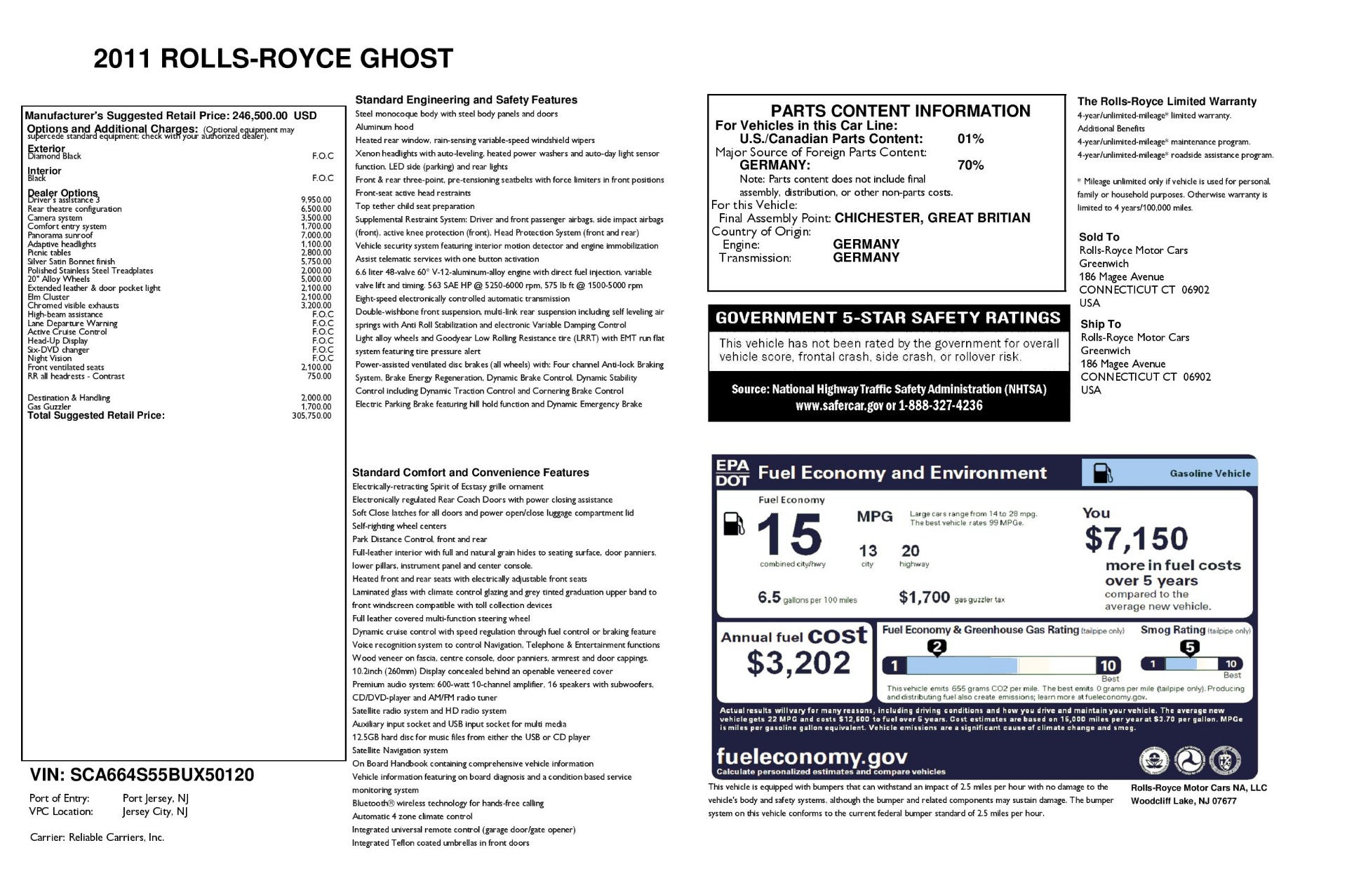 Used 2011 Rolls-Royce Ghost for sale Sold at Rolls-Royce Motor Cars Greenwich in Greenwich CT 06830 1