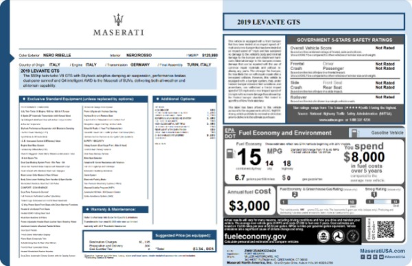 New 2019 Maserati Levante GTS for sale Sold at Rolls-Royce Motor Cars Greenwich in Greenwich CT 06830 22