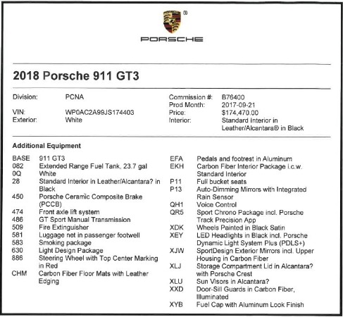 Used 2018 Porsche 911 GT3 for sale Sold at Rolls-Royce Motor Cars Greenwich in Greenwich CT 06830 20