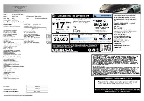 Used 2019 Aston Martin Rapide V12 AMR for sale Sold at Rolls-Royce Motor Cars Greenwich in Greenwich CT 06830 28