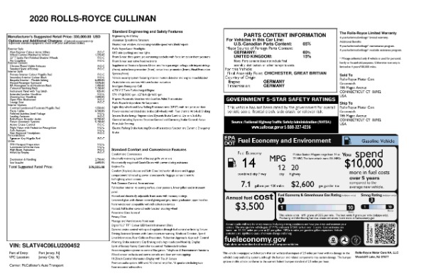 New 2020 Rolls-Royce Cullinan for sale Sold at Rolls-Royce Motor Cars Greenwich in Greenwich CT 06830 12