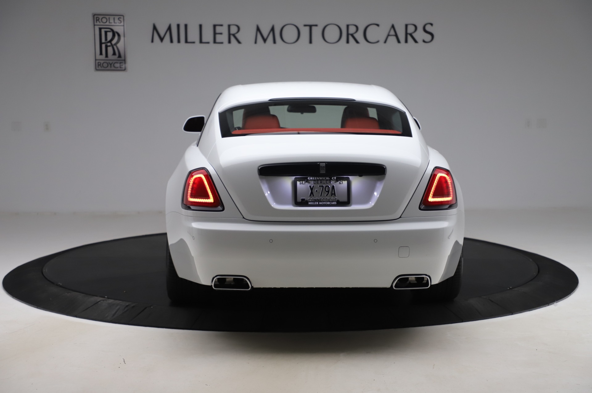 Manhattan New York USA 12th Apr 2017 Tail light closeup of white 2017  RollsRoyce Dawn convertible which is on display at the New York  International Auto Show NYIAS during the first Press