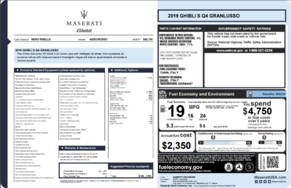 Used 2019 Maserati Ghibli S Q4 GranLusso for sale $41,900 at Rolls-Royce Motor Cars Greenwich in Greenwich CT 06830 26