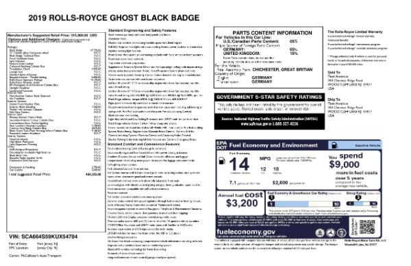 New 2019 Rolls-Royce Ghost Black Badge for sale Sold at Rolls-Royce Motor Cars Greenwich in Greenwich CT 06830 9