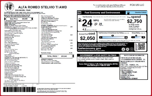 New 2020 Alfa Romeo Stelvio Ti Q4 for sale Sold at Rolls-Royce Motor Cars Greenwich in Greenwich CT 06830 2