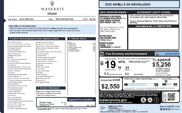 New 2020 Maserati Ghibli S Q4 GranLusso for sale Sold at Rolls-Royce Motor Cars Greenwich in Greenwich CT 06830 6