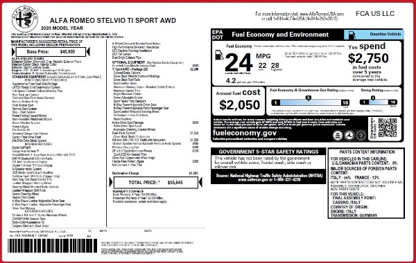 New 2020 Alfa Romeo Stelvio Ti Sport Q4 for sale Sold at Rolls-Royce Motor Cars Greenwich in Greenwich CT 06830 2