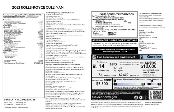 New 2021 Rolls-Royce Cullinan for sale Sold at Rolls-Royce Motor Cars Greenwich in Greenwich CT 06830 9