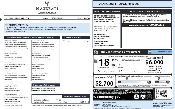 New 2020 Maserati Quattroporte S Q4 for sale Sold at Rolls-Royce Motor Cars Greenwich in Greenwich CT 06830 2