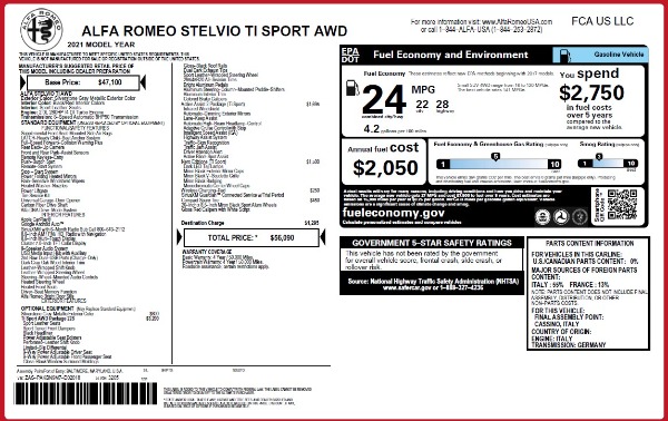 New 2021 Alfa Romeo Stelvio Ti Sport Q4 for sale Sold at Rolls-Royce Motor Cars Greenwich in Greenwich CT 06830 27