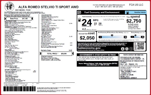 New 2021 Alfa Romeo Stelvio Ti Sport Q4 for sale Sold at Rolls-Royce Motor Cars Greenwich in Greenwich CT 06830 27