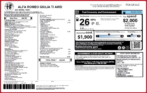 New 2021 Alfa Romeo Giulia Ti Q4 for sale Sold at Rolls-Royce Motor Cars Greenwich in Greenwich CT 06830 27