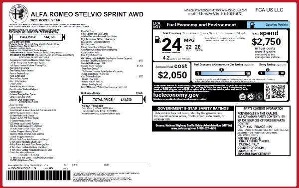 New 2021 Alfa Romeo Stelvio Q4 for sale $48,300 at Rolls-Royce Motor Cars Greenwich in Greenwich CT 06830 2