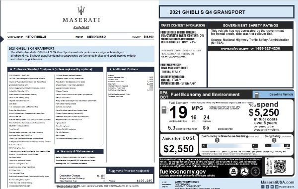 New 2021 Maserati Ghibli S Q4 GranSport for sale Sold at Rolls-Royce Motor Cars Greenwich in Greenwich CT 06830 28