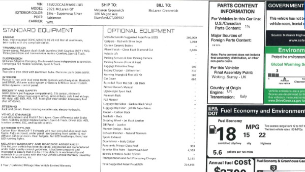 New 2021 McLaren GT Pioneer for sale Sold at Rolls-Royce Motor Cars Greenwich in Greenwich CT 06830 24