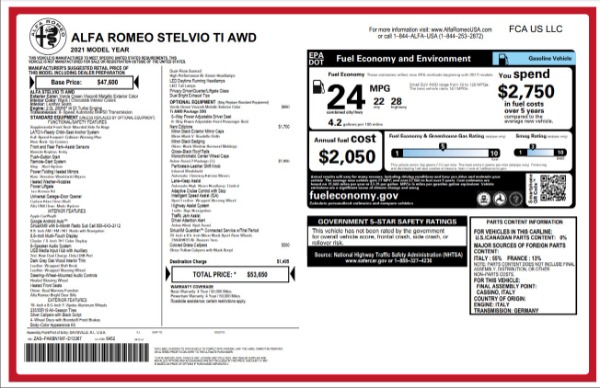 New 2021 Alfa Romeo Stelvio Ti for sale Sold at Rolls-Royce Motor Cars Greenwich in Greenwich CT 06830 27