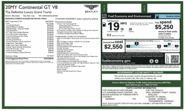 New 2020 Bentley Continental GT V8 for sale $255,080 at Rolls-Royce Motor Cars Greenwich in Greenwich CT 06830 28