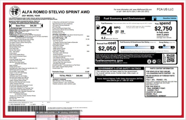 New 2021 Alfa Romeo Stelvio Q4 for sale Sold at Rolls-Royce Motor Cars Greenwich in Greenwich CT 06830 21