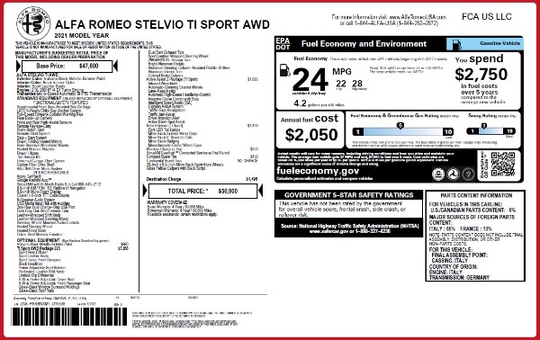 New 2021 Alfa Romeo Stelvio Ti Sport Q4 for sale Sold at Rolls-Royce Motor Cars Greenwich in Greenwich CT 06830 24