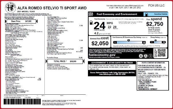 New 2021 Alfa Romeo Stelvio Ti Sport Q4 for sale Sold at Rolls-Royce Motor Cars Greenwich in Greenwich CT 06830 23