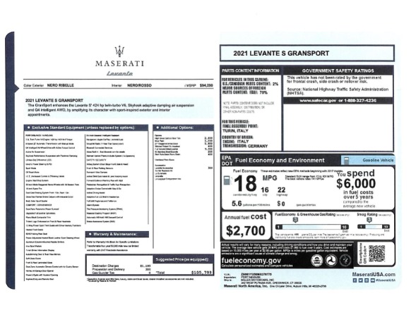 New 2021 Maserati Levante S GranSport for sale Sold at Rolls-Royce Motor Cars Greenwich in Greenwich CT 06830 24