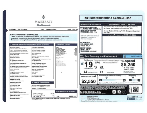 New 2021 Maserati Quattroporte S Q4 GranLusso for sale Sold at Rolls-Royce Motor Cars Greenwich in Greenwich CT 06830 24