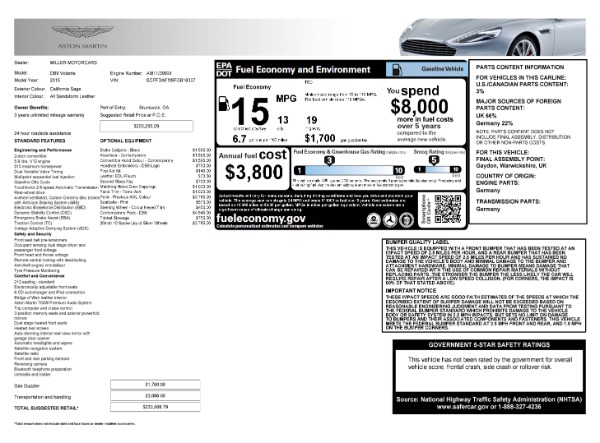 Used 2015 Aston Martin DB9 Volante for sale Sold at Rolls-Royce Motor Cars Greenwich in Greenwich CT 06830 7